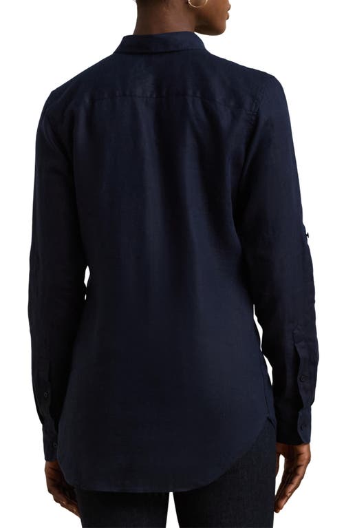 Ralph Lauren Lauren Relaxed Fit Linen Button-up Shirt In Lauren Navy