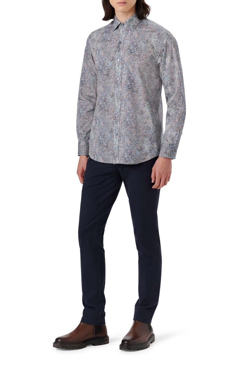 Bugatchi Julian Shaped Fit Stretch Button-Up Shirt, Alternate, color,