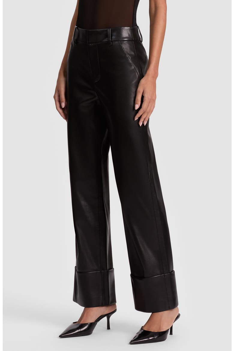 Alexander High Waist Faux Leather Pants, Alternate, color, BLACK