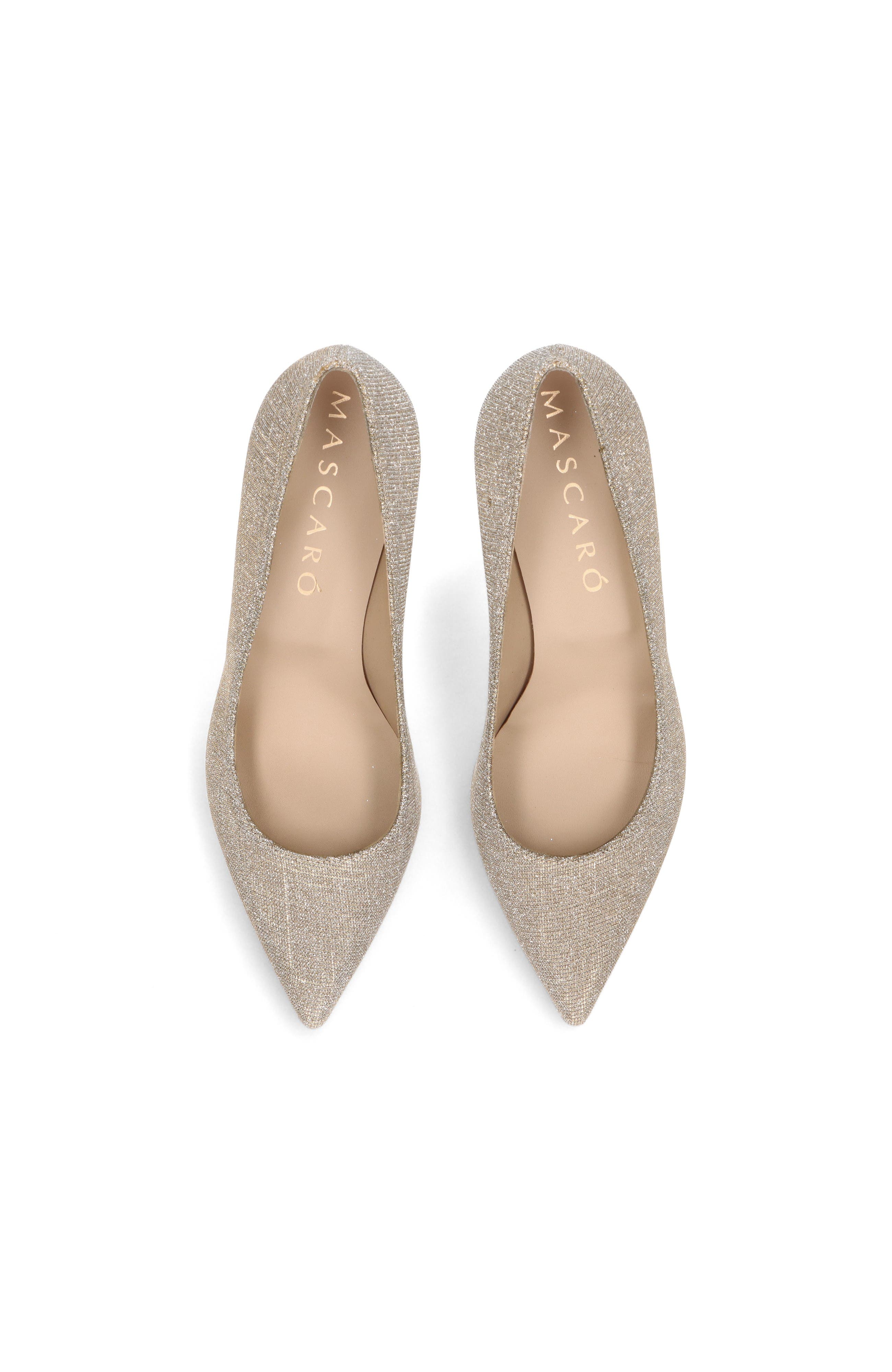 MASCARO Glitzy Mid Heel Pump, Main, color, Metallic Gold