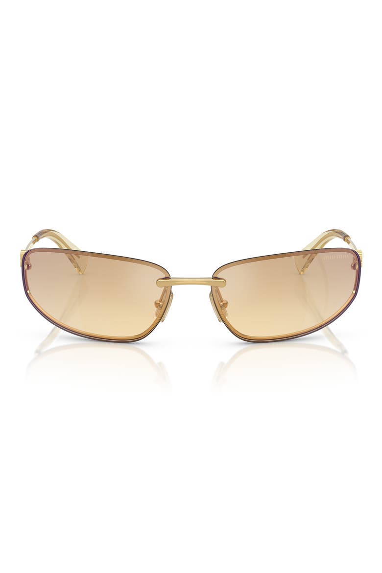 69mm Oversize Oval Sunglasses, Alternate, color, GOLD