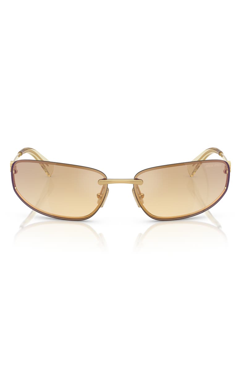 Miu Miu 69mm Oversize Oval Sunglasses, Alternate, color, Gold