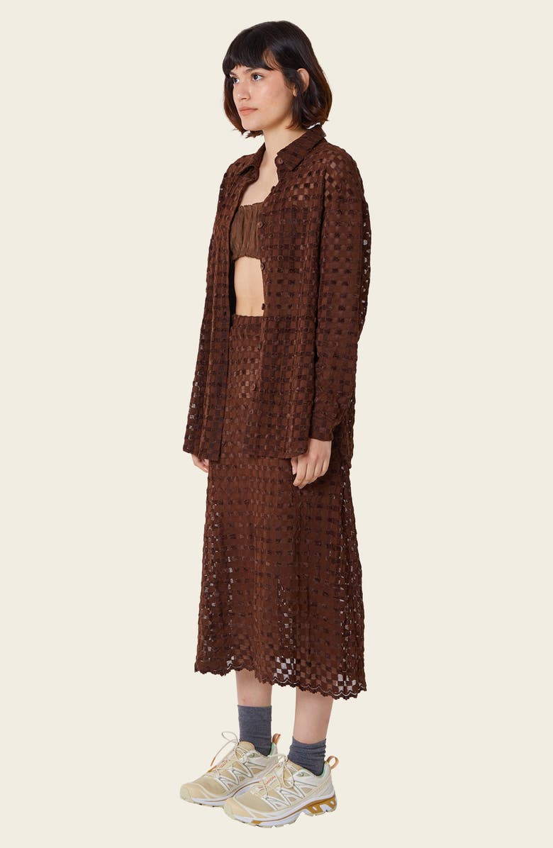 Find Me Now Harmony Check Stretch Mesh Button-Up Shirt, Alternate, color, 