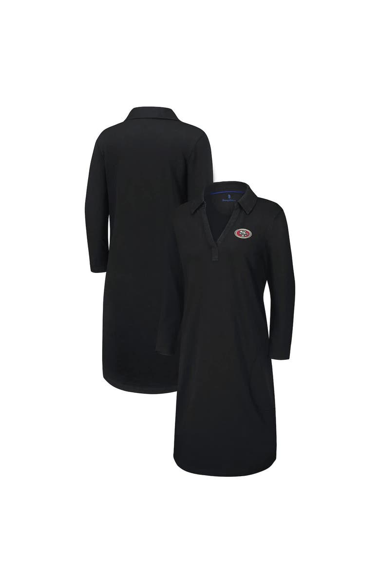 Tommy Bahama Women's Tommy Bahama Black San Francisco 49ers Ashby Isles Three-Quarter Length Sleeve Pullover Jersey Dress, Main, color, Black