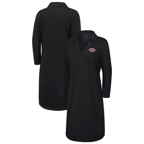 Tommy Bahama Black San Francisco 49ers Ashby Isles Three-quarter Length Sleeve Pullover Jersey Dress In Black