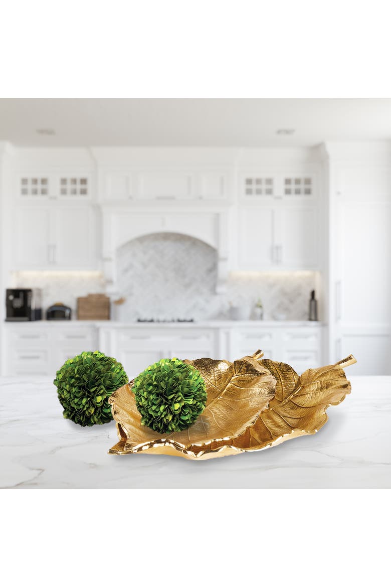 Alegra Leaf Trays Set of 2, Alternate, color, Gold