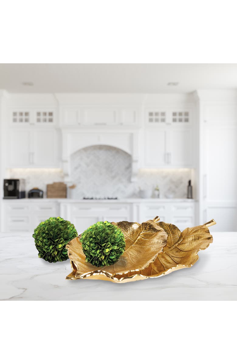 Napa Home & Garden Alegra Leaf Trays Set of 2, Alternate, color, Gold