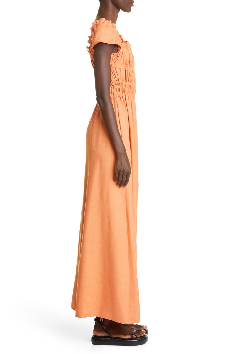 Altuzarra Lily Shirred Off the Shoulder Maxi Dress, Alternate, color, 
