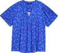 SUGARLIPS Darya Strokes Ferma Split Neck Top