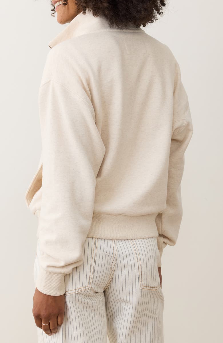 Marine Layer Cloud 9 Cotton Blend Fleece Half Zip Sweatshirt, Alternate, color, Oatmeal Heather