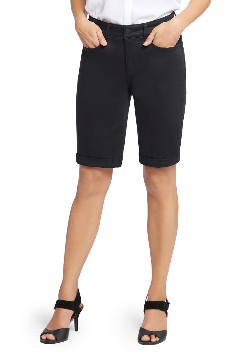 Briella Cuffed Bermuda Shorts, Main, color, BLACK