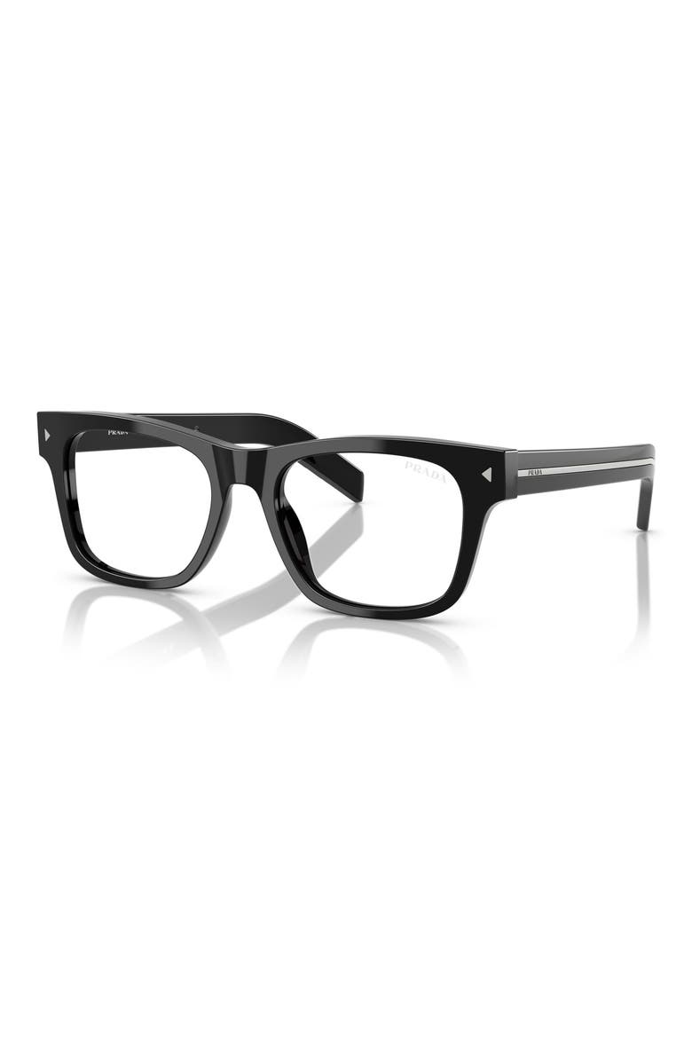 54mm Rectangular Sunglasses, Alternate, color, BLACK / CLEAR BLUE LIGHT
