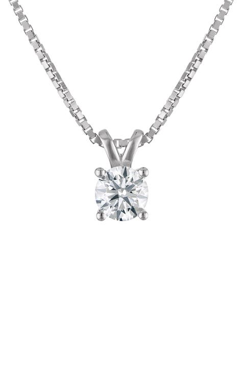 Lab-Grown Diamond Sterling Silver Pendant Necklace