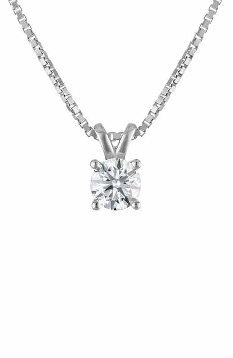 FZN Lab-Grown Diamond Sterling Silver Pendant Necklace