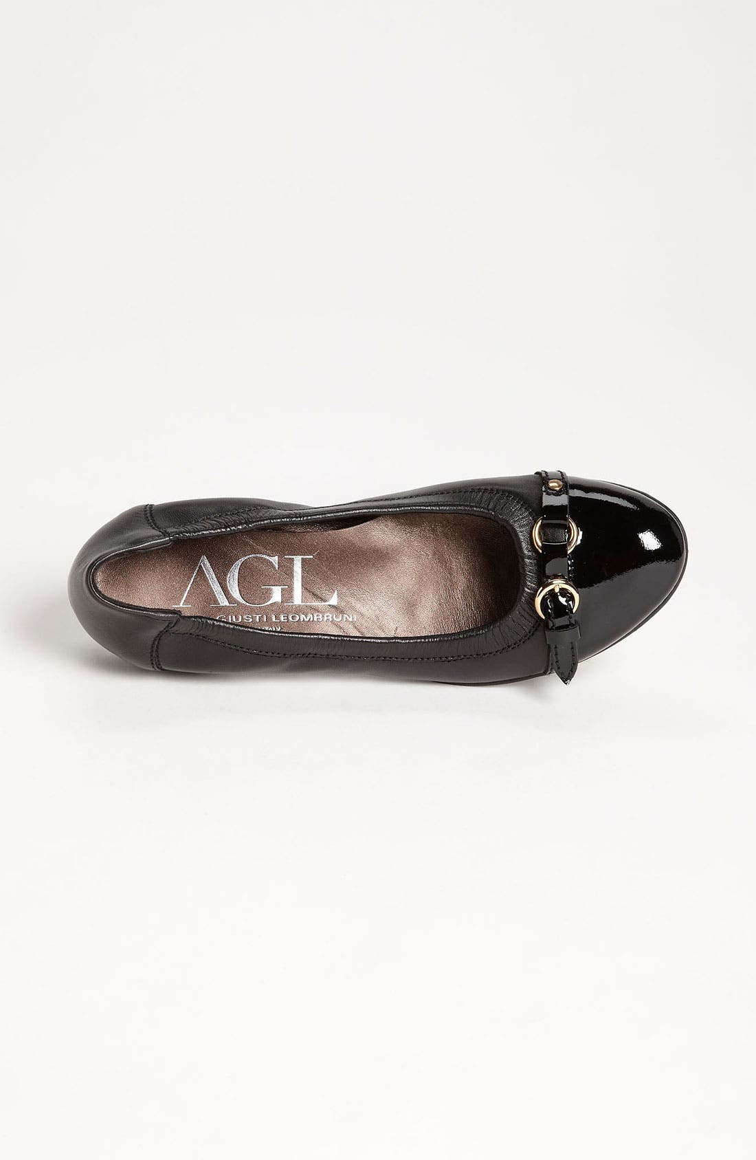 AGL Cap Toe Ballerina Flat, Alternate, color, Black/ Gold