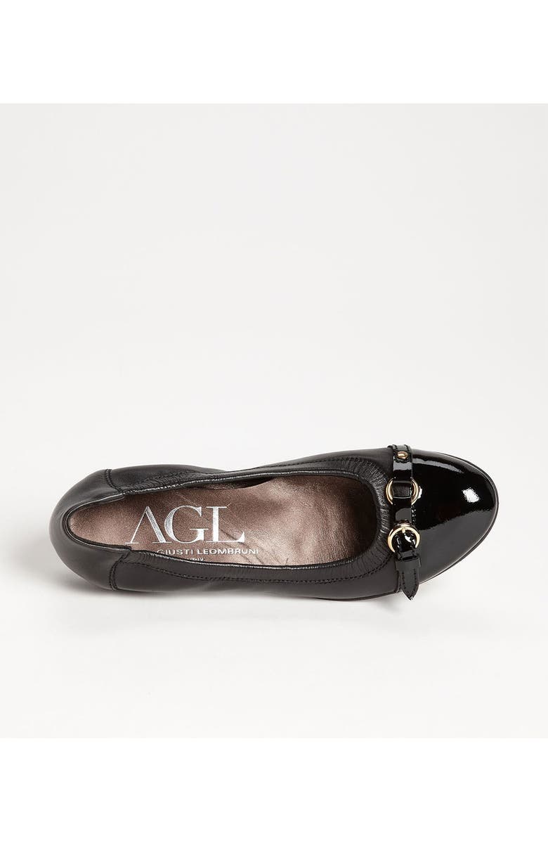 AGL Cap Toe Ballerina Flat, Alternate, color, Black/ Gold