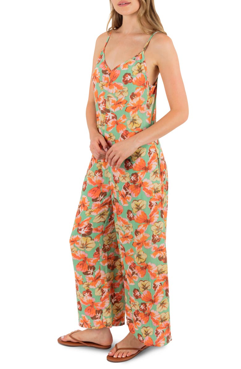 Hurley Gingko Clouds Pring Wide Leg Jumpsuit, Alternate, color, 