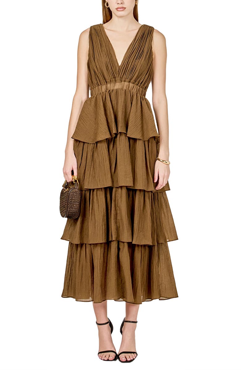 Endless Rose Tiered Maxi Dress, Alternate, color, Chocolate