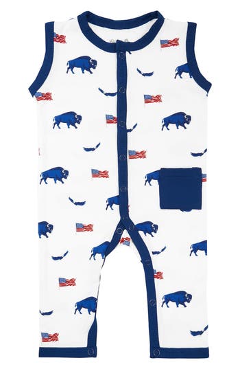 Kyte Baby Frontier Romper In Blue
