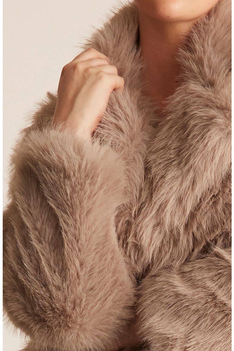 Rory Faux Fur Jacket, Alternate, color, PEBBLE