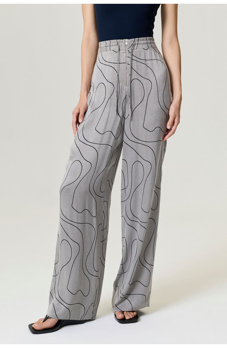 Nocturne Flowy Wide-Leg Tailored Pants, Main, color, Dark Grey