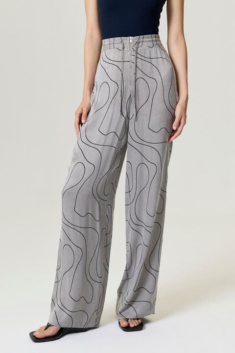 Flowy Wide-Leg Tailored Pants