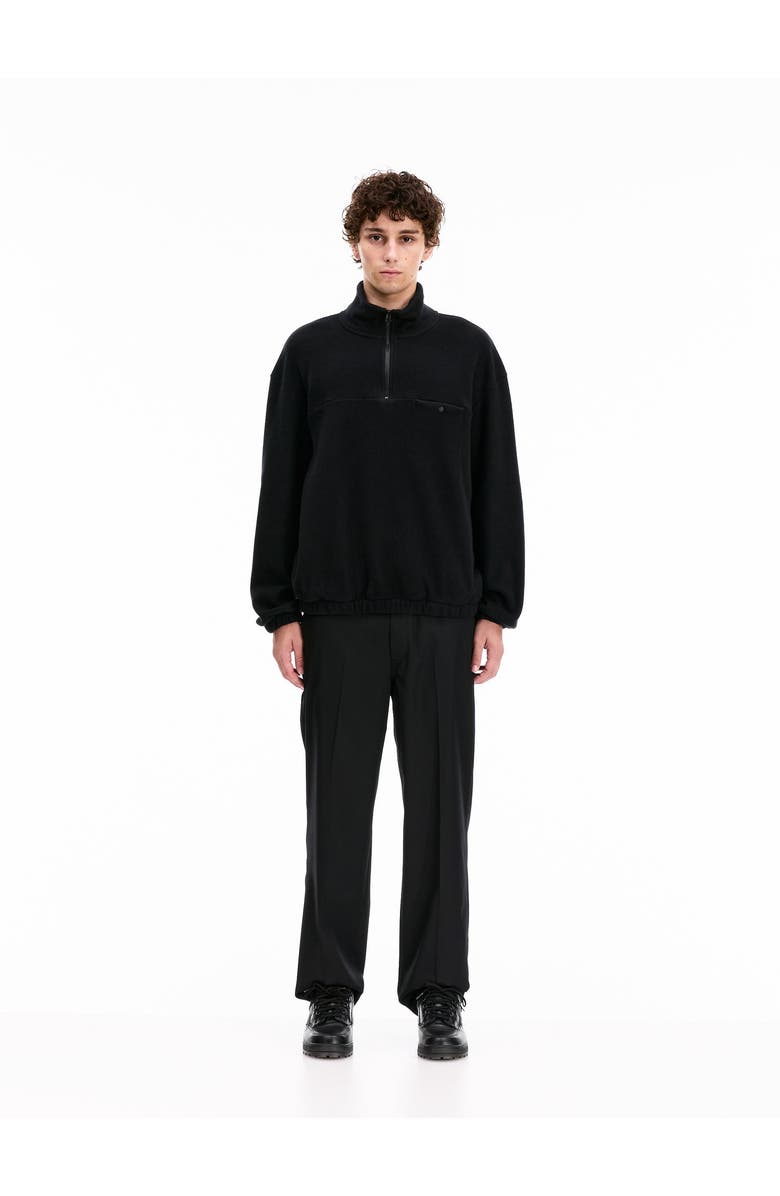 vowels Quarter Zip Fleece, Alternate, color, Black