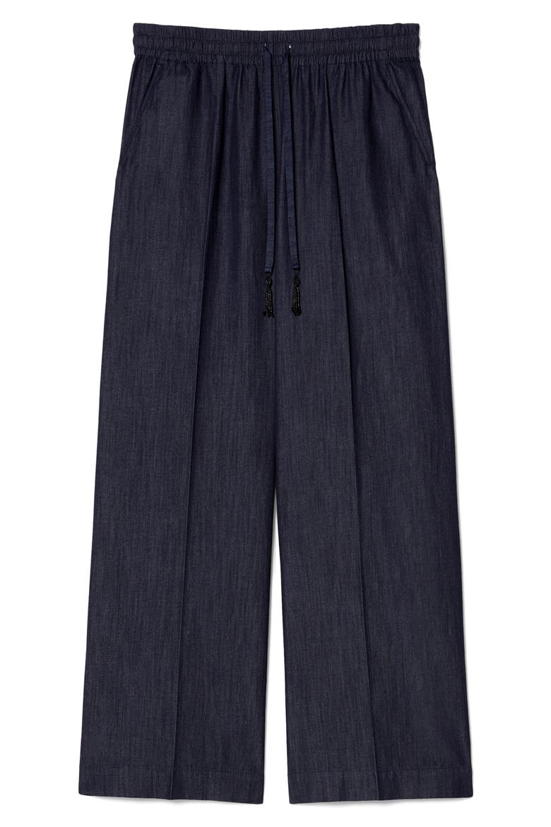 Voyage Collection Wide Leg Drawstring Jeans, Alternate, color, BLUE JEANS