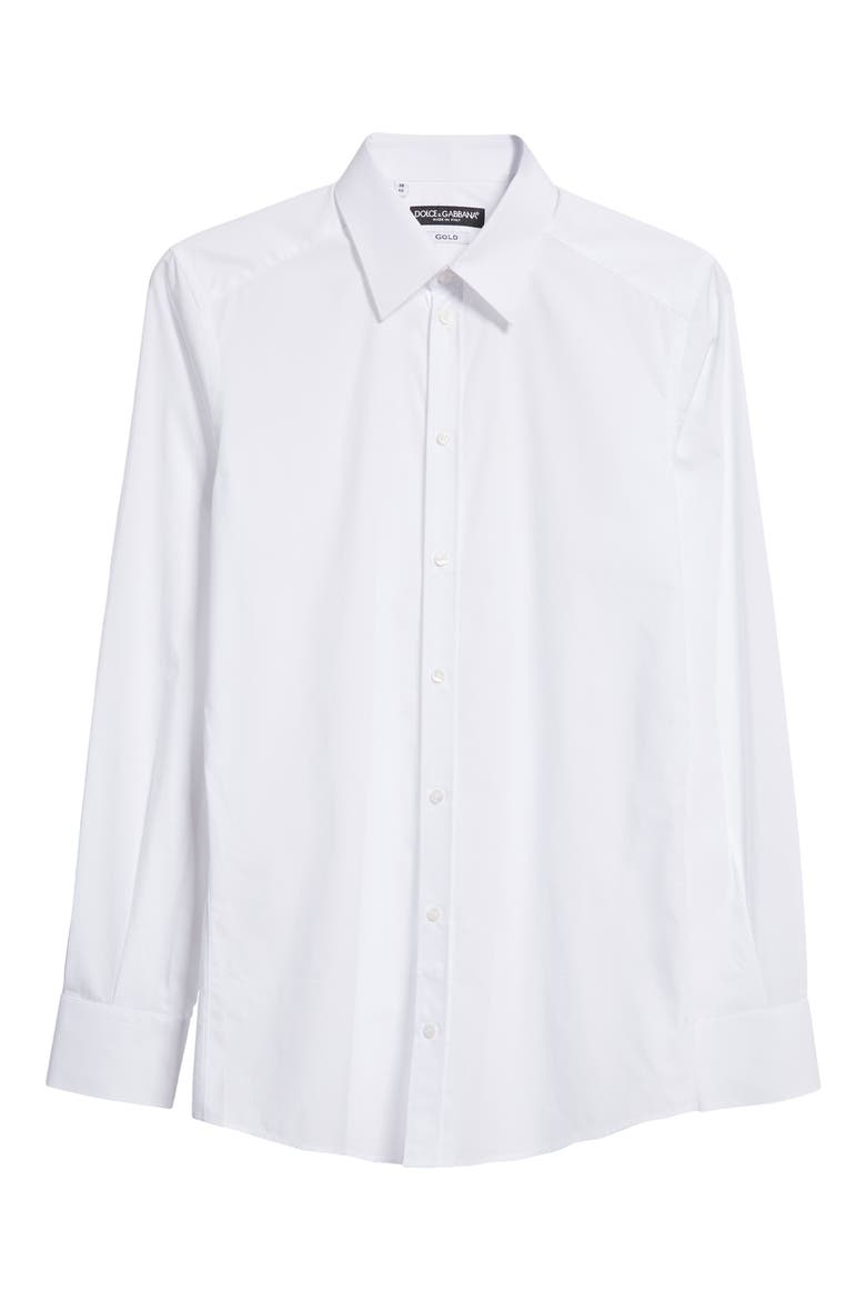 Cotton Poplin Button-Up Shirt, Alternate, color, WHITE