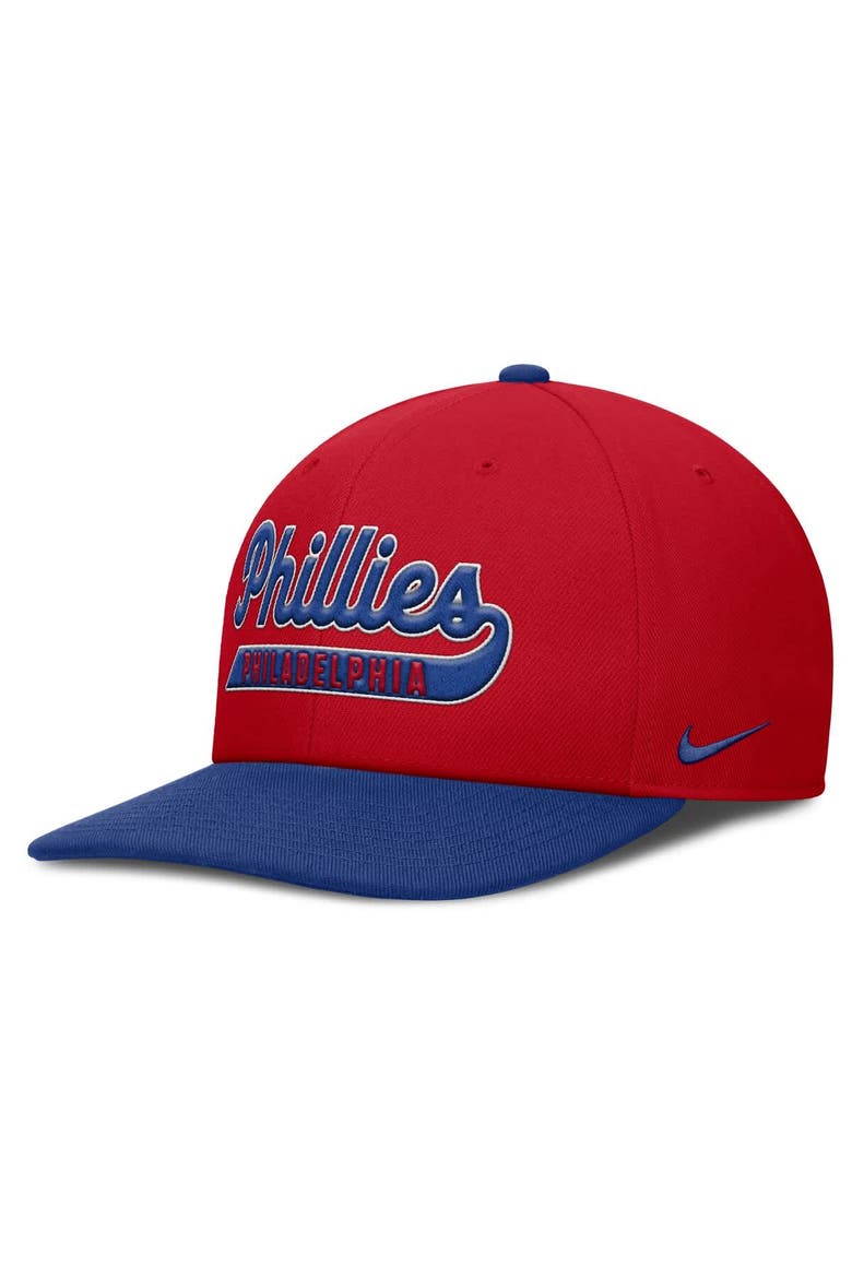Men's Nike Red/Royal Philadelphia Phillies Pro Performance Snapback Hat, Alternate, color, Red