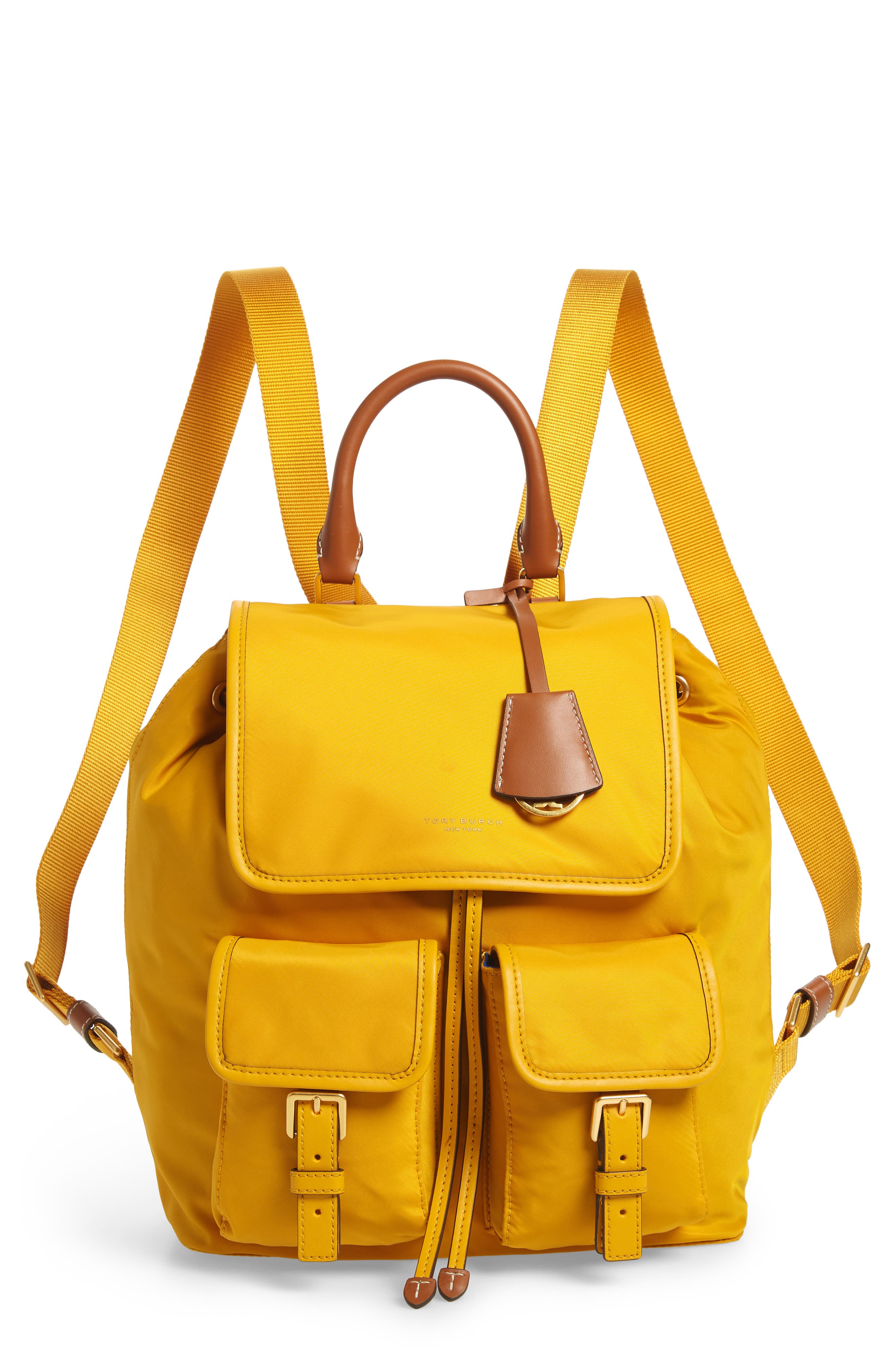 Perry Nylon Backpack, Main, color, GOLDEN CREST