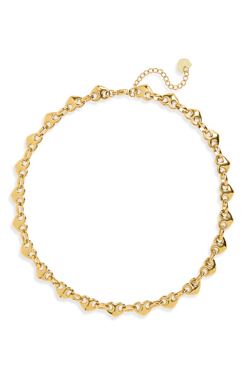 Bracha Hartley Heart Puff Mariner Necklace, Main, color, Gold