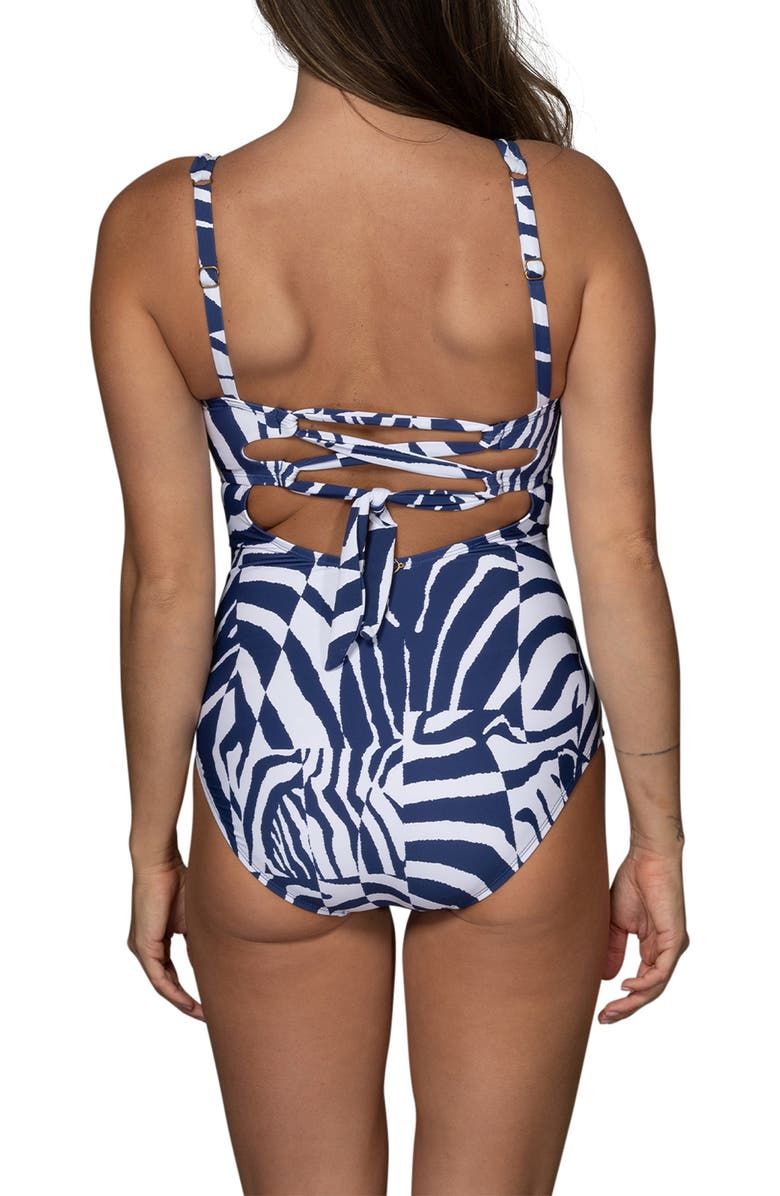 JANTZEN Hilda Glam One-Piece Swimsuit, Alternate, color, Pantheon Blue