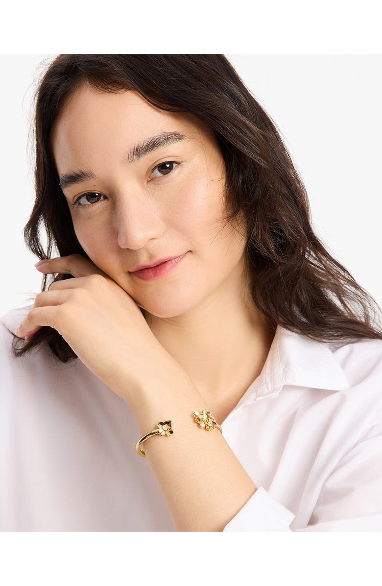 Kate Spade New York precious pansy cuff bracelet, Alternate, color, 