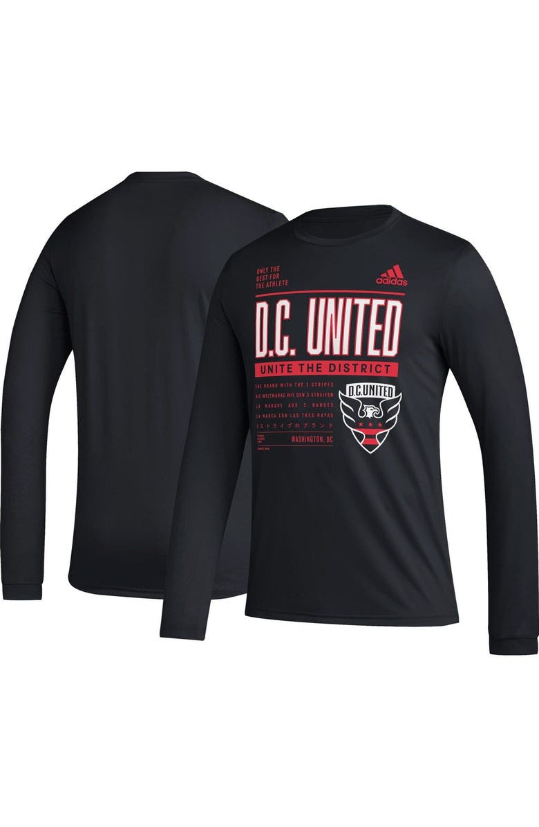 adidas Men's adidas Black D.C. United Club DNA Long Sleeve AEROREADY T-Shirt, Main, color, 