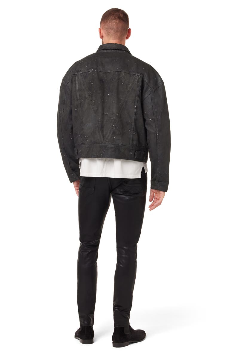 Hudson Jeans Boxy Paint Splatter Crop Denim Trucker Jacket, Alternate, color,