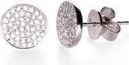 EF Collection Diamond Disc Stud Earrings