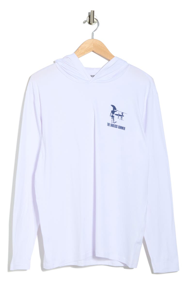 UPF 50+ Long Sleeve Hooded Sunshirt, Alternate, color, WHITE