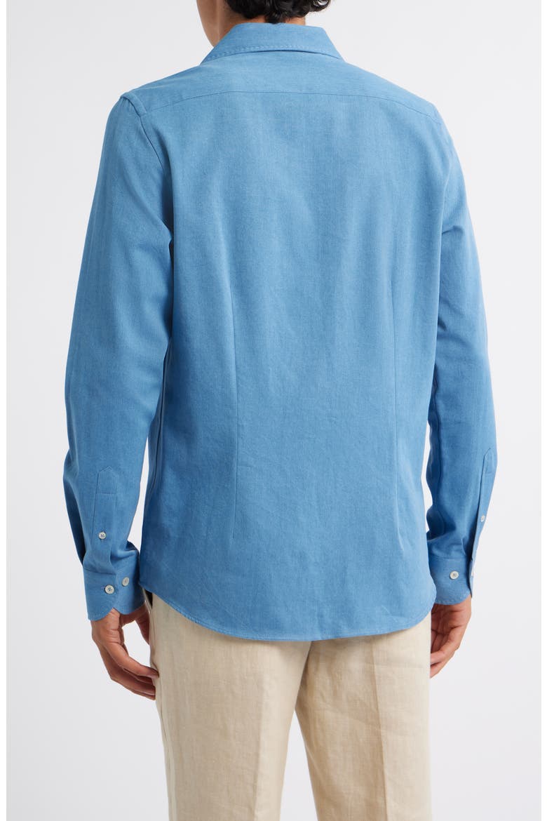 Denim Button-Up Shirt, Alternate, color, MID BLUE