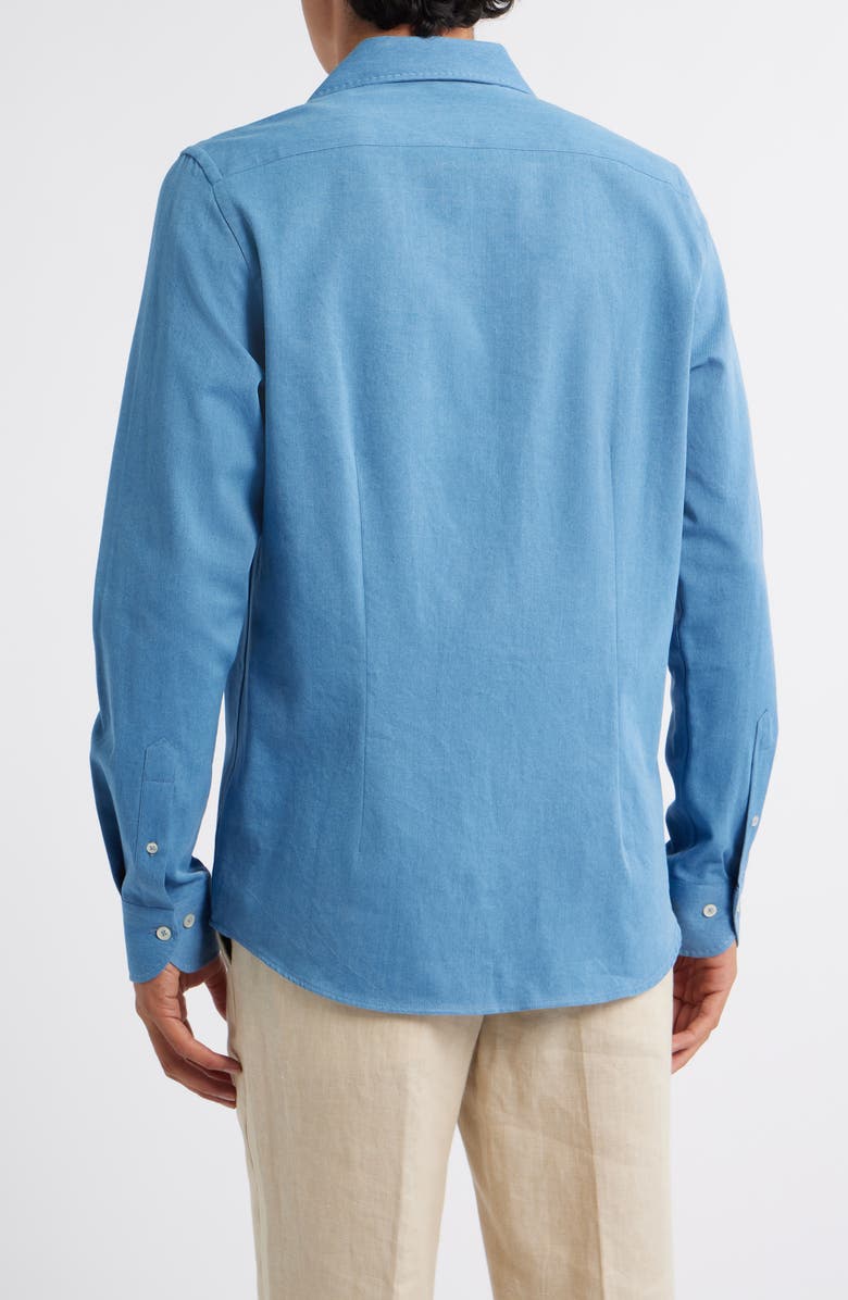Aurélien Denim Button-Up Shirt, Alternate, color, Mid Blue