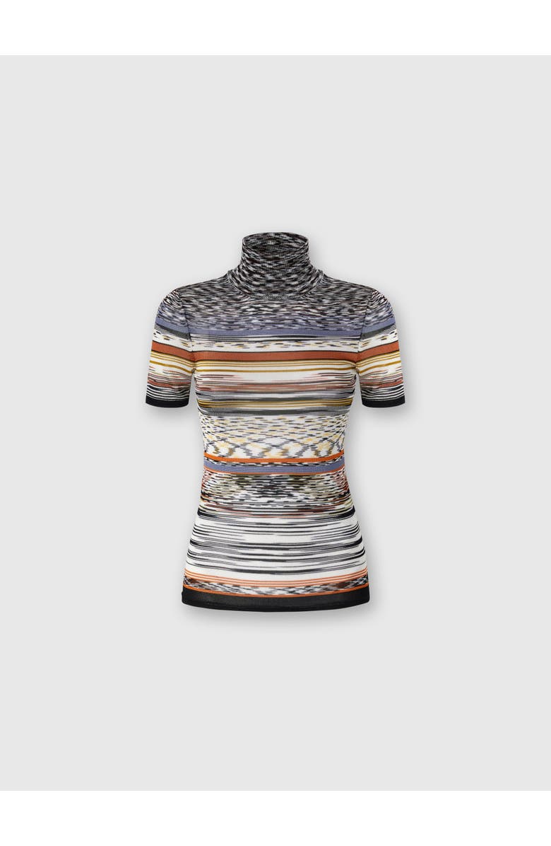 Missoni Mock Neck Sweater In Striped Knit, Main, color, Multicoloured