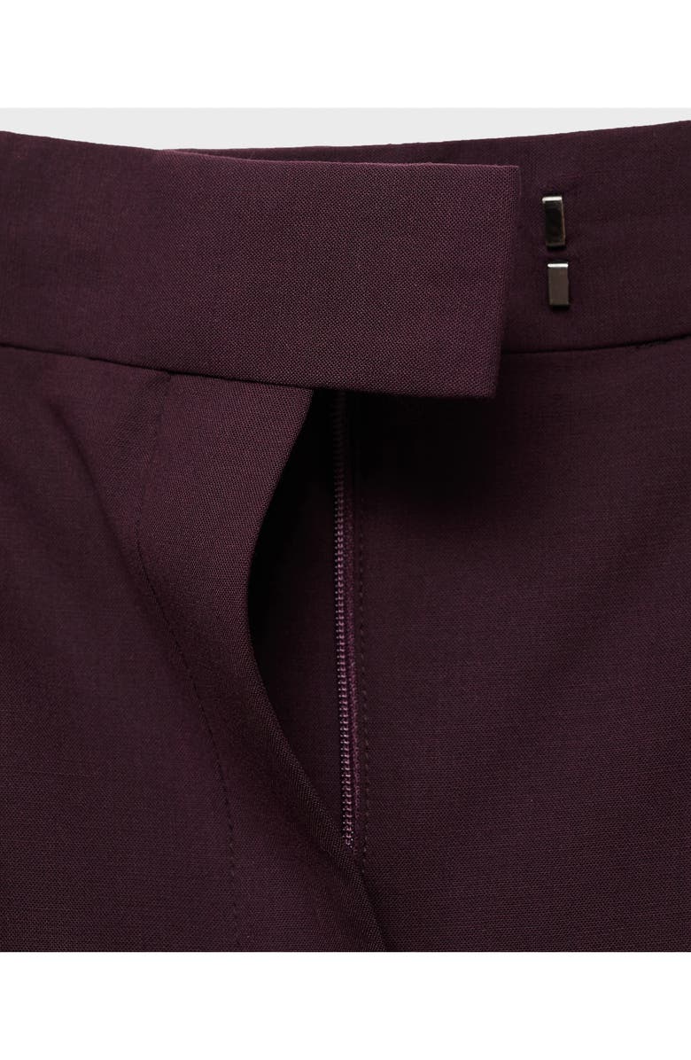 MANGO Selection Pleat Front Straight Leg Pants, Alternate, color, Maroon