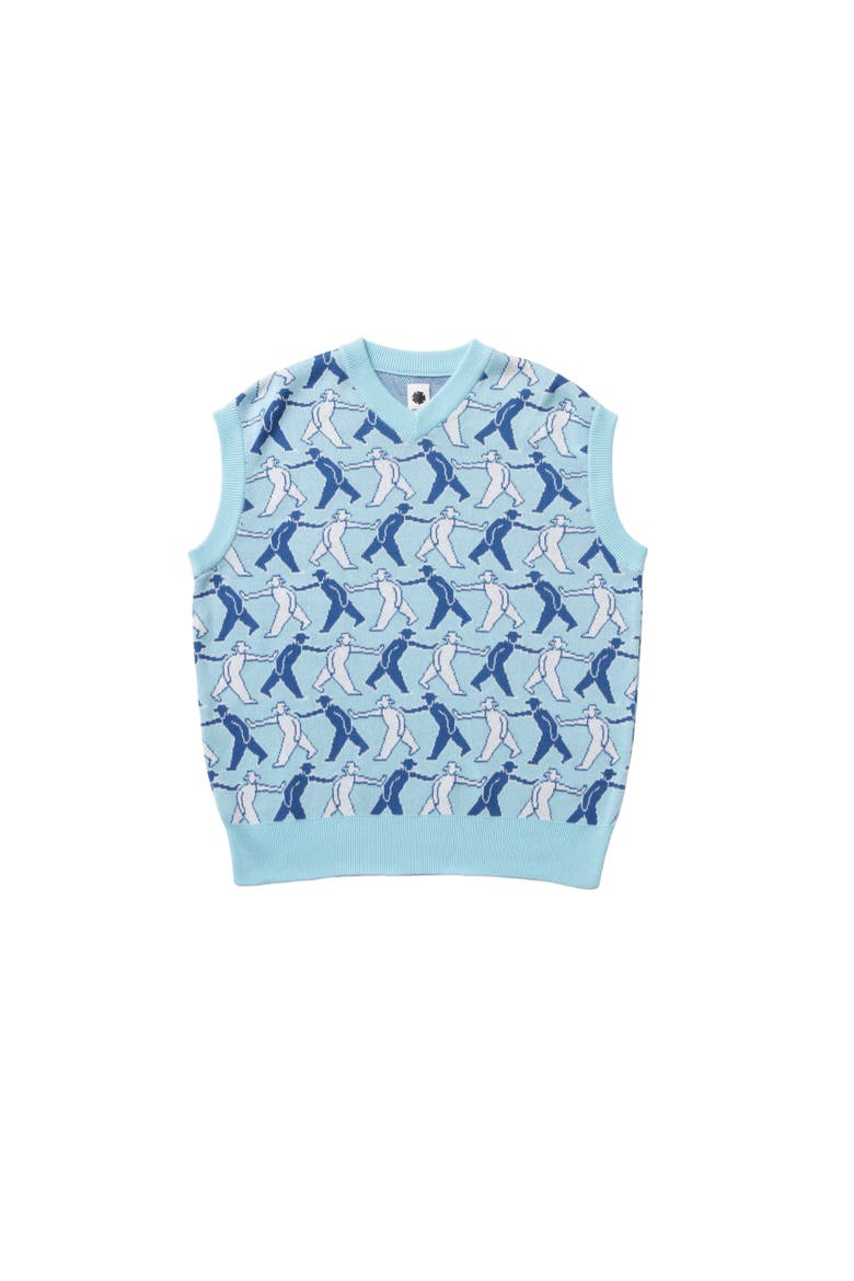 Tag-A-Long Knitted Vest, Main, color, Blue