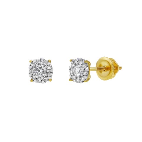 Groove Garden 14K Yellow Gold Diamond Stud Earrings - 0.25ct.