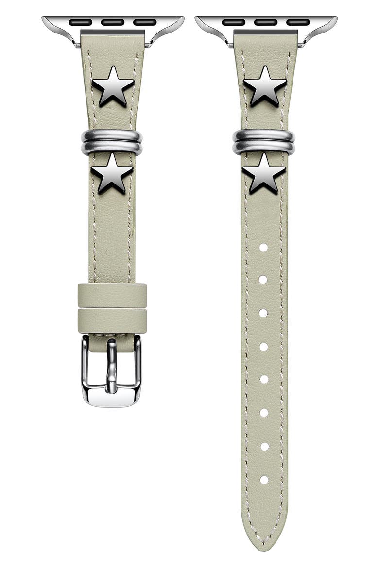 Rodeo Star Leather Apple Watch® Watchband, Main, color, CHALK