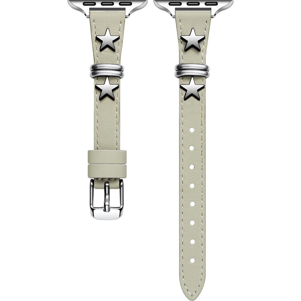 The Posh Tech Rodeo Star Leather Apple Watch® Watchband In Chalk