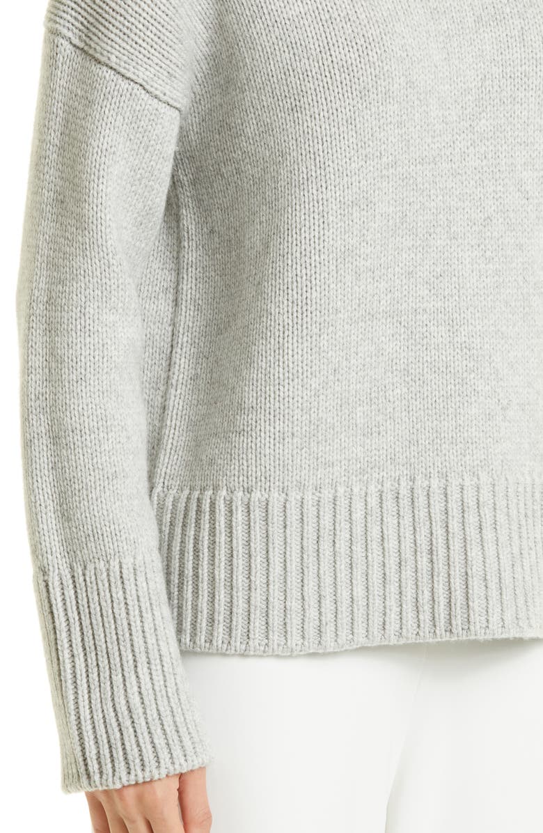 Vince Rib Trim Mock Neck Wool & Cashmere Sweater, Alternate, color, Soft Grey