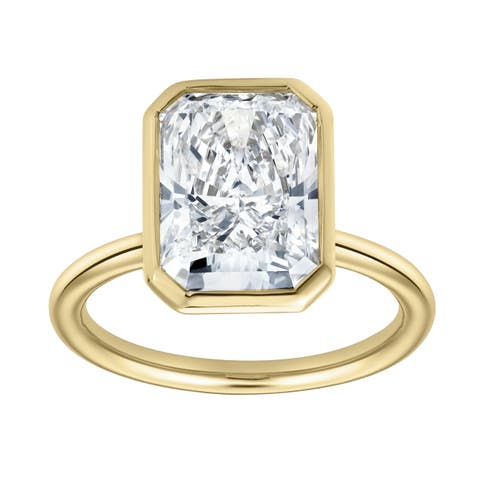 Nerina 14K Gold Radiant Bezel Lab Grown Diamond Solitaire Engagement Ring - 5 Cts