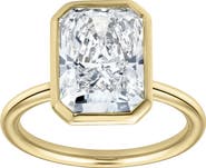 LuvMyJewelry Nerina 14K Gold Radiant Bezel Lab Grown Diamond Solitaire Engagement Ring - 5 Cts
