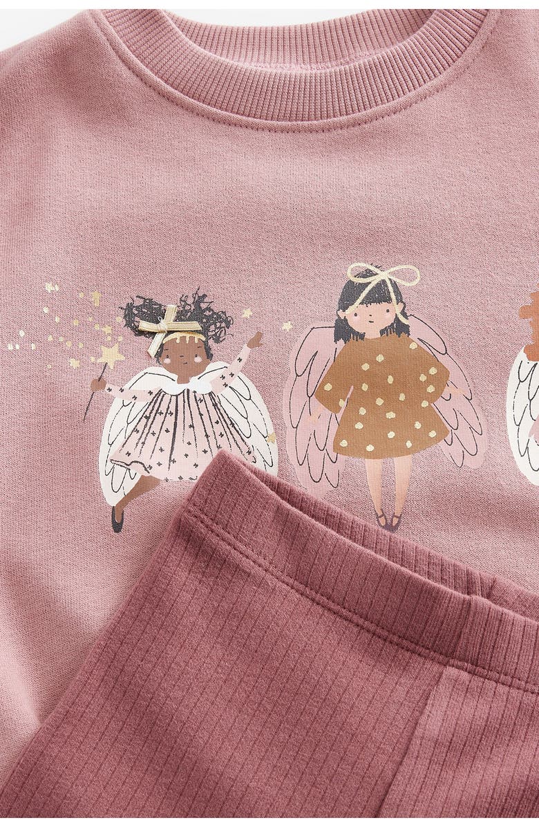 NEXT Kids' Fairy Trio Graphic Sweatshirt & Leggings Set, Alternate, color, 